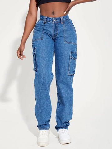 SXY Flap Pocket Side Cargo Jeans