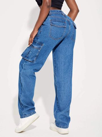 SXY Flap Pocket Side Cargo Jeans