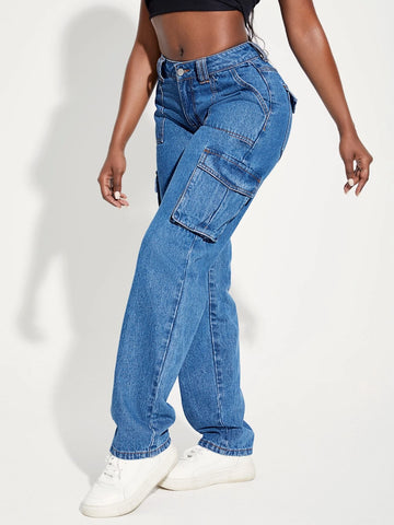 SXY Flap Pocket Side Cargo Jeans