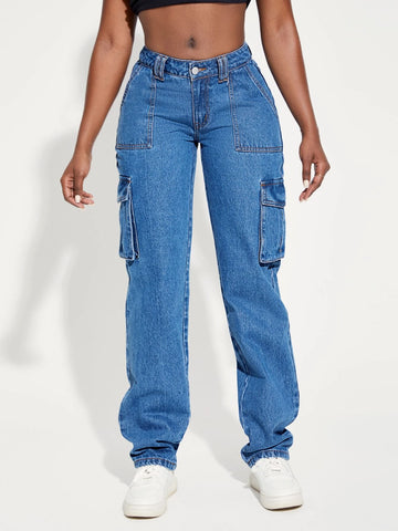 SXY Flap Pocket Side Cargo Jeans