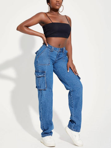 SXY Flap Pocket Side Cargo Jeans