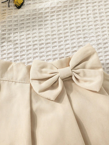 Baby Bow Front Pleated Skirt