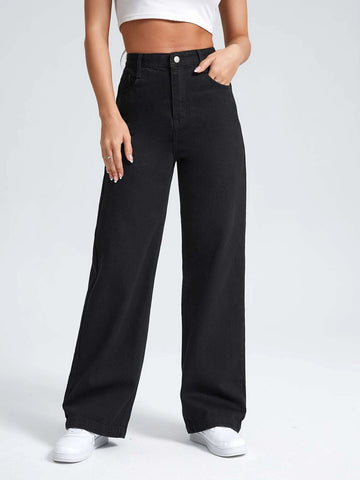 Solid Baggy Jeans