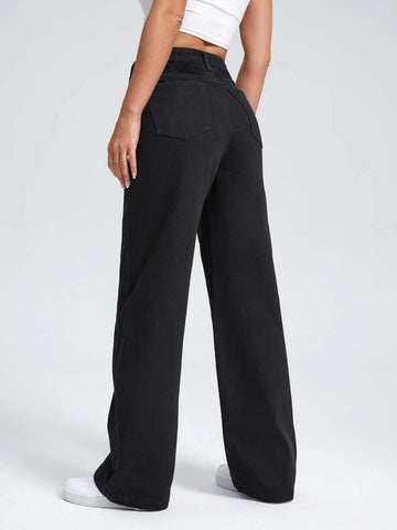 Solid Baggy Jeans