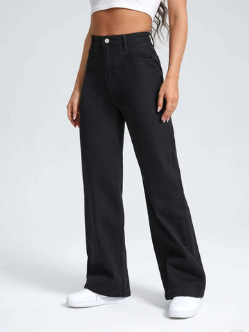 Solid Baggy Jeans