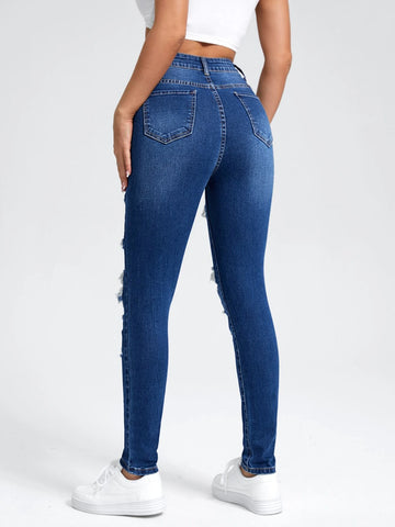 Ripped Cut Out Skinny Jeans