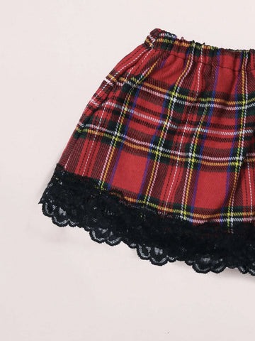 Tartan School Costume Set With Thong