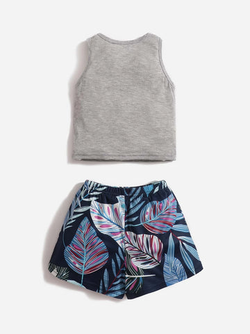 Baby Tropical Print Tank Top & Shorts