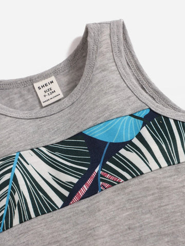 Baby Tropical Print Tank Top & Shorts