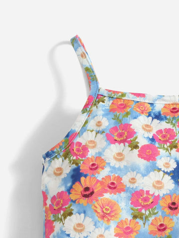 Baby Allover Floral Print Cami Romper