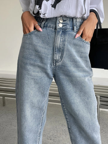 DAZY High Waist Mom Fit Jeans