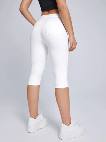 Zip Fly Capri Skinny Jeans