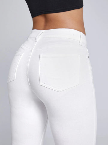 Zip Fly Capri Skinny Jeans