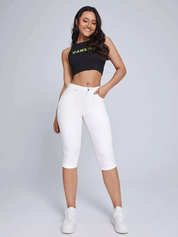 Zip Fly Capri Skinny Jeans