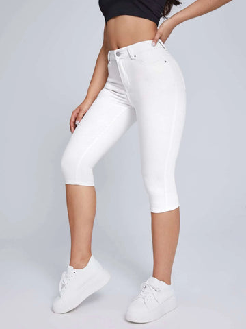 Zip Fly Capri Skinny Jeans