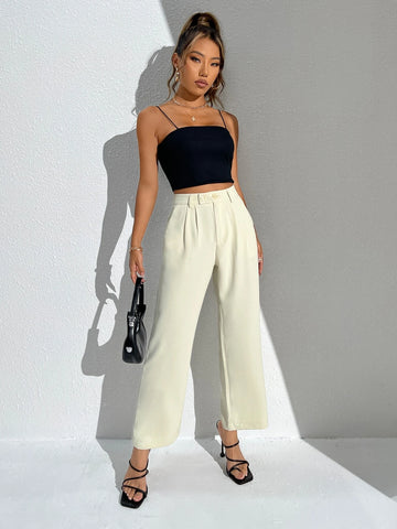 High Waist Pocket Detail Pants