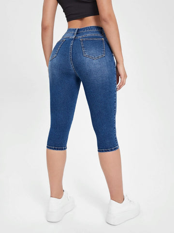 High Waist Capri Skinny Jeans