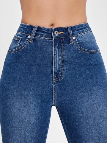 High Waist Capri Skinny Jeans