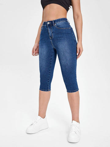 High Waist Capri Skinny Jeans