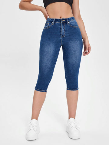 High Waist Capri Skinny Jeans