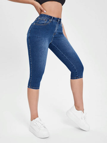 High Waist Capri Skinny Jeans