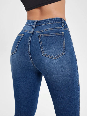 High Waist Capri Skinny Jeans