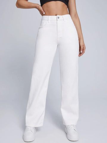 High Waist Straight Leg Jeans