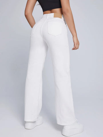 High Waist Straight Leg Jeans