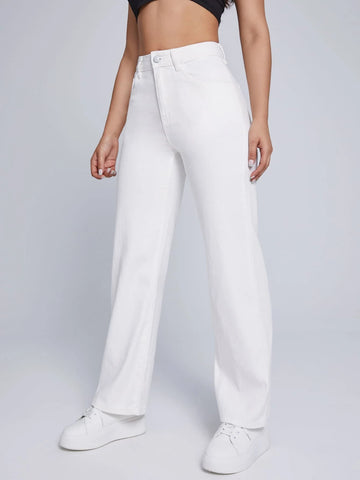 High Waist Straight Leg Jeans