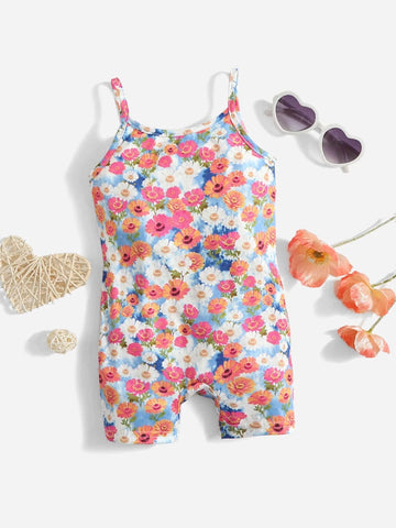 Baby Allover Floral Print Cami Romper