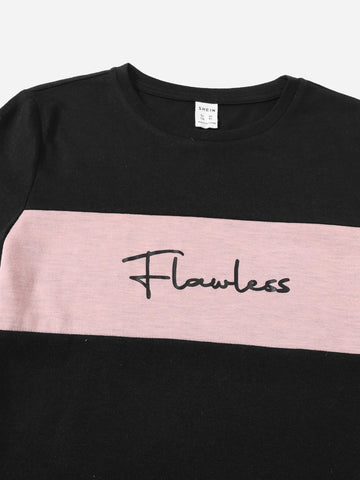 Boys Letter Graphic Colorblock Tee & Shorts