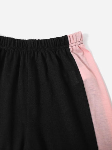 Boys Letter Graphic Colorblock Tee & Shorts