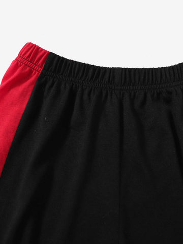Boys Letter Graphic Colorblock Tee & Shorts