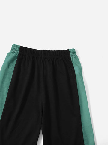 Boys Letter Graphic Colorblock Tee & Shorts