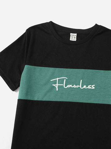 Boys Letter Graphic Colorblock Tee & Shorts