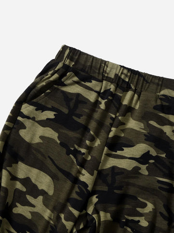 Girls Letter & Camo Print Tee & Pants