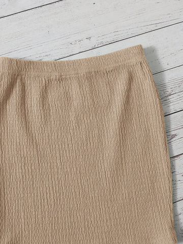 Girls Solid Tank Top & Skirt