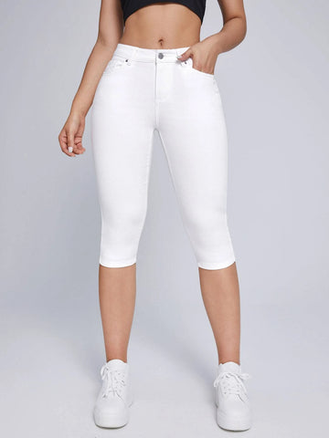 Zip Fly Capri Skinny Jeans