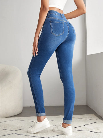 Tall High Waist Cat Scratch Skinny Jeans