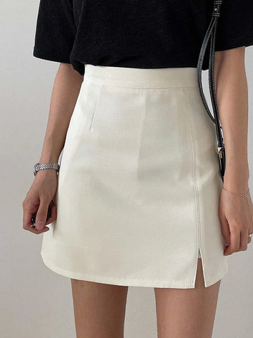 DAZY High Waist Split Hem Skirt