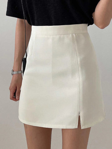 DAZY High Waist Split Hem Skirt