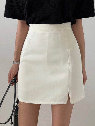 DAZY High Waist Split Hem Skirt