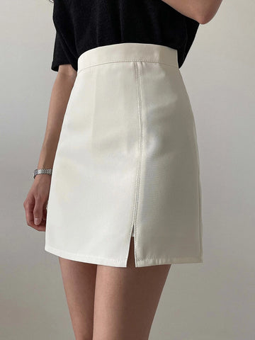 DAZY High Waist Split Hem Skirt