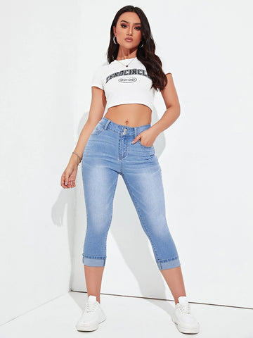 Roll Hem Skinny Jeans