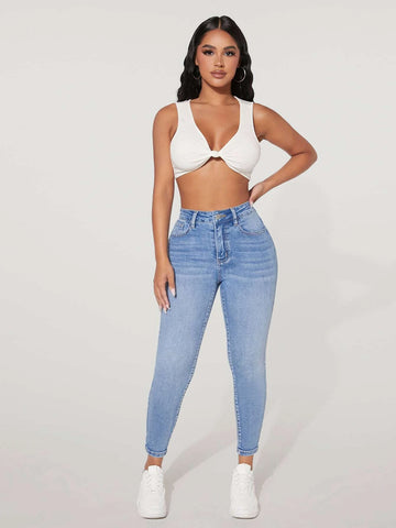 PETITE Solid Skinny Jeans