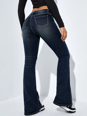 Slant Pocket Bootcut Leg Jeans