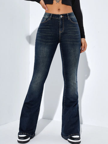 Slant Pocket Bootcut Leg Jeans