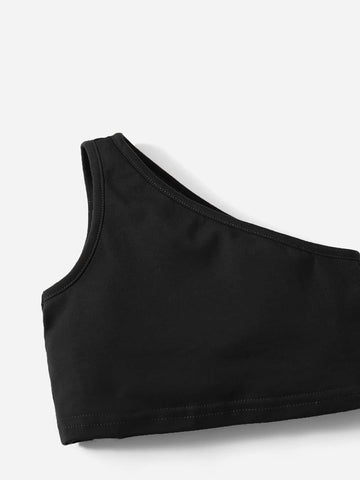 Baby One Shoulder Top & Paper Bag Waist Shorts