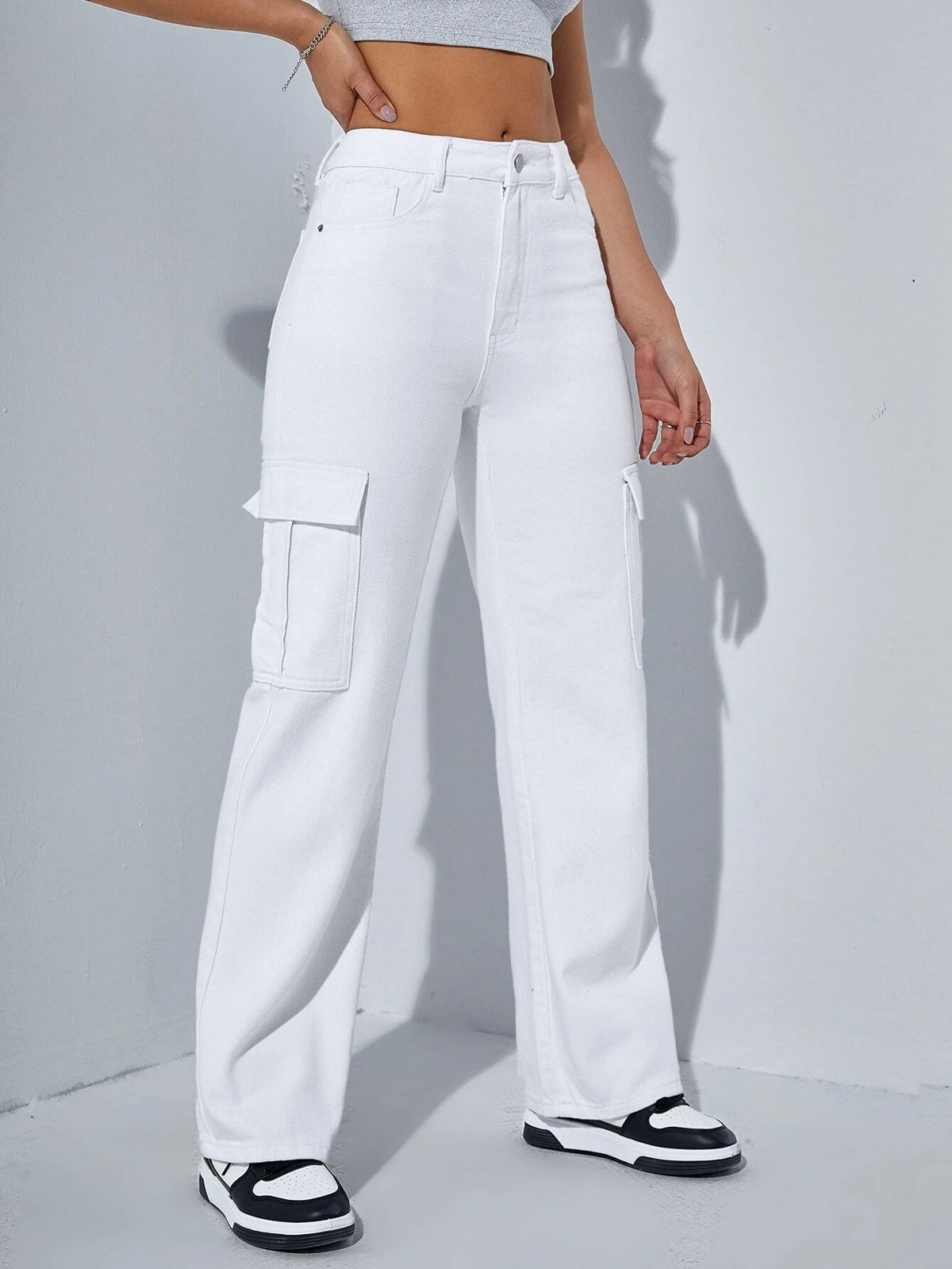 Flap Pocket Side Cargo Jeans