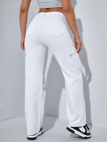Flap Pocket Side Cargo Jeans